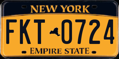 NY license plate FKT0724