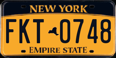 NY license plate FKT0748