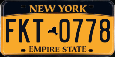 NY license plate FKT0778