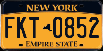 NY license plate FKT0852