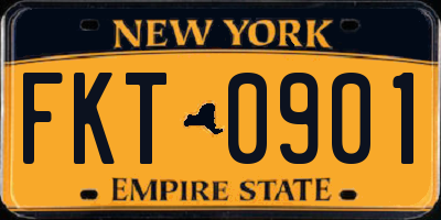 NY license plate FKT0901