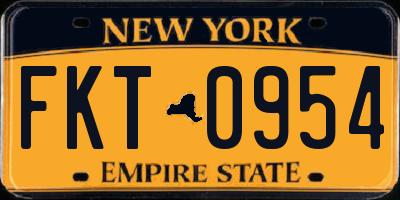 NY license plate FKT0954