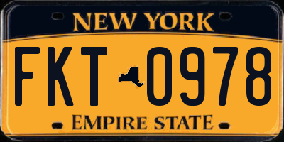 NY license plate FKT0978