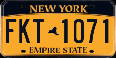 NY license plate FKT1071