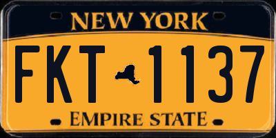 NY license plate FKT1137