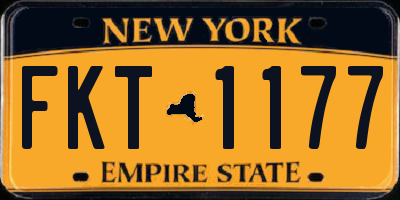 NY license plate FKT1177