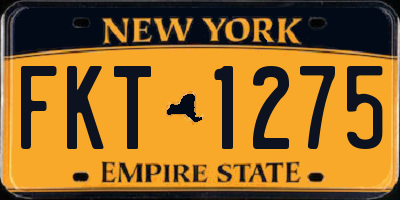NY license plate FKT1275