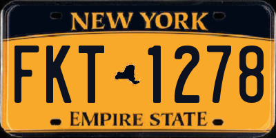 NY license plate FKT1278