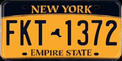 NY license plate FKT1372