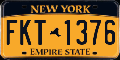 NY license plate FKT1376