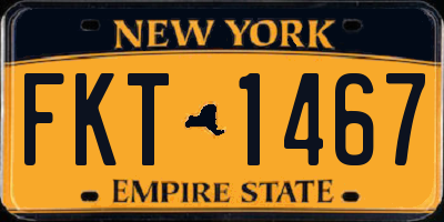 NY license plate FKT1467