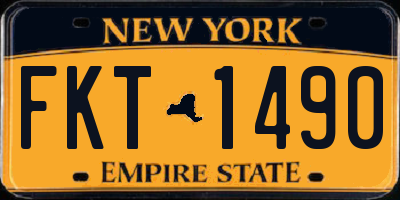 NY license plate FKT1490