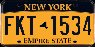 NY license plate FKT1534