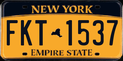 NY license plate FKT1537