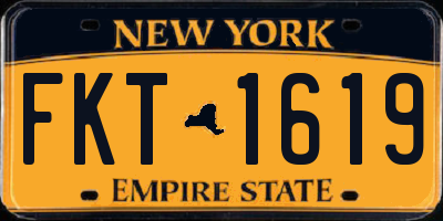 NY license plate FKT1619