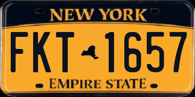 NY license plate FKT1657