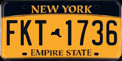 NY license plate FKT1736