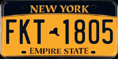 NY license plate FKT1805