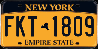 NY license plate FKT1809