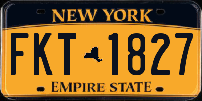 NY license plate FKT1827