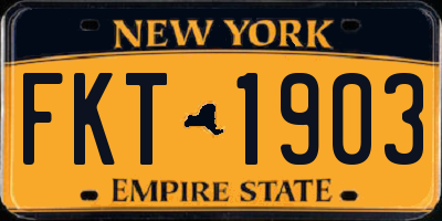 NY license plate FKT1903