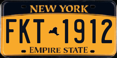 NY license plate FKT1912