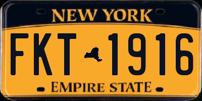 NY license plate FKT1916