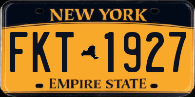 NY license plate FKT1927