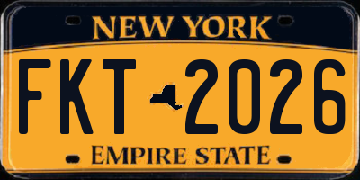 NY license plate FKT2026