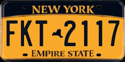 NY license plate FKT2117