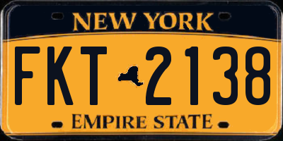 NY license plate FKT2138