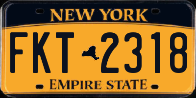 NY license plate FKT2318