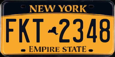 NY license plate FKT2348