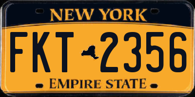 NY license plate FKT2356