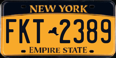 NY license plate FKT2389