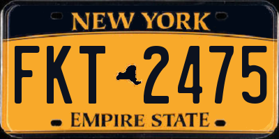 NY license plate FKT2475