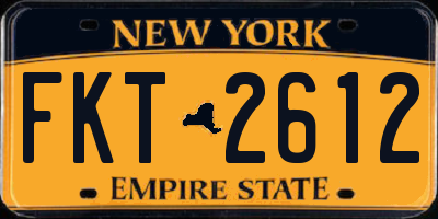 NY license plate FKT2612