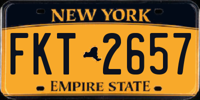 NY license plate FKT2657