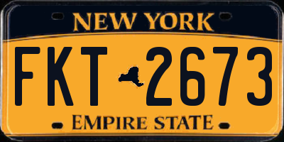 NY license plate FKT2673