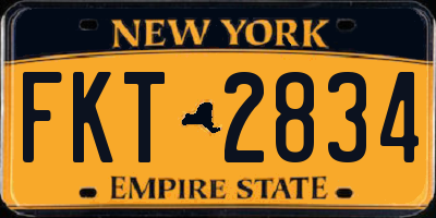 NY license plate FKT2834