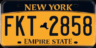 NY license plate FKT2858