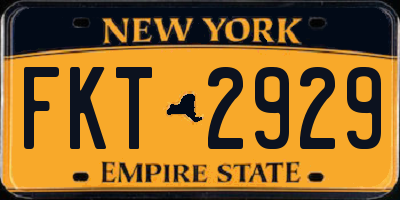 NY license plate FKT2929
