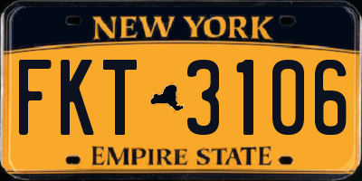NY license plate FKT3106