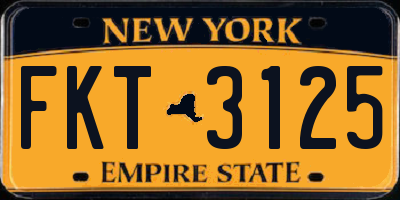 NY license plate FKT3125