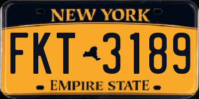 NY license plate FKT3189