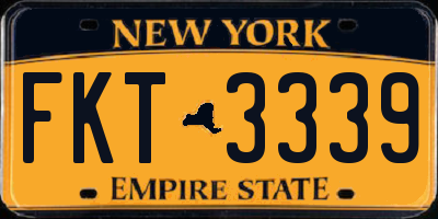 NY license plate FKT3339
