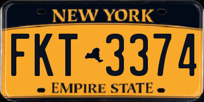 NY license plate FKT3374
