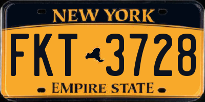 NY license plate FKT3728