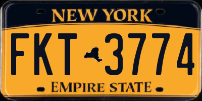 NY license plate FKT3774