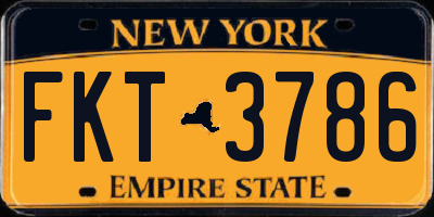 NY license plate FKT3786